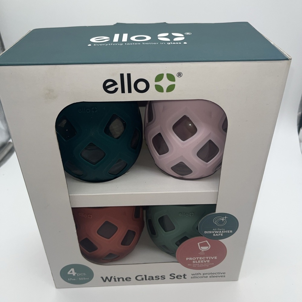 Ello Stemless Wine Glass Set 4 Glasses 17 Oz - Picture 3 of 15